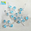 wholesale transparent light blue turkey eye glass beads paper clip